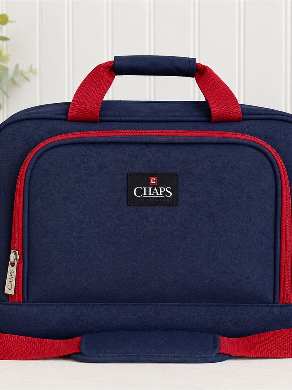 Chaps Ralph Lauren Navy Laptop Bag Briefcase Messenger Bag w/ Shoulder Strap